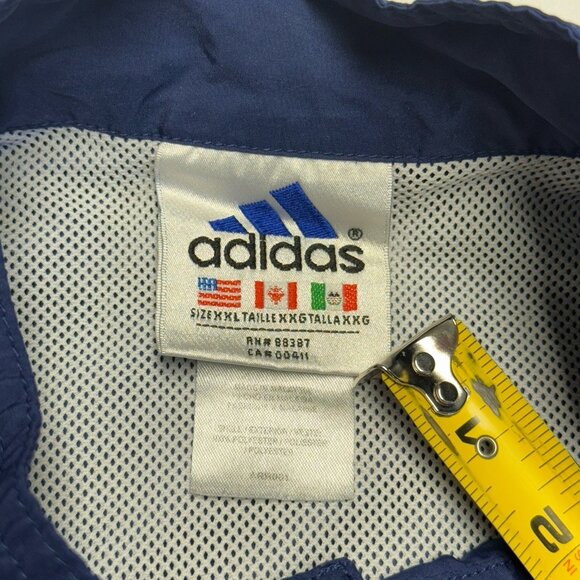 Vintage Adidas Windbreaker Jacket Mens 2XL 26.5x29.5 Blue Y2k 90s - Picture 6 of 9